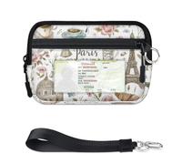 Francia París - Mini tarjetero con cremallera para mujeres y hombres, con ventana de identificación, portátil, ligero, monederos pequeños con cremallera, organizador de tarjetas de monedas