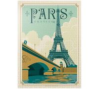 Francia: París, Vintage Poster - Rompecabezas premium de 1000 piezas, hecho en Estados Unidos