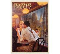 Francia: Paris When It Rains, póster vintage, rompecabezas de 1000 piezas, fabricado en Estados Unidos