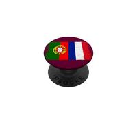 Francia Portugal Banderas de Aficionado Francés Portugués PopSockets PopGrip Adhesivo