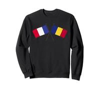 Francia Rumania Banderas Cruzadas Francés Rumano Amistad Sudadera