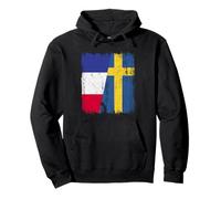 Francia Suecia Media Bandera Francesa Raíces Suecas Sudadera con Capucha