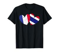 Francia, Tailandia, corazón, Banderas, francés, tailandés, Orgullo del Amor Camiseta