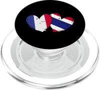 Francia, Tailandia, corazón, Banderas, francés, tailandés, Orgullo del Amor PopSockets PopGrip para MagSafe