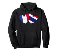 Francia, Tailandia, corazón, Banderas, francés, tailandés, Orgullo del Amor Sudadera con Capucha