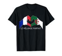 Francia y Argelia Francés Argelino La mezcla perfecta Corazón Camiseta
