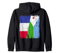 Francia Yibuti Media Bandera Francia Djibouti Orgullo Jersey Sudadera con Capucha