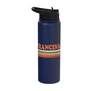 Francina Retro Personalizado Nombre Vintage Rayas Stainless Steel Insulated Water Bottle