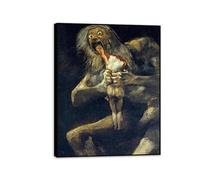 Francisco De Goya Imagen Lienzo Saturno devorando a su hijo Póster Reproducción sobre lienzo Pintura abstracta Decoración de pared para dormitorio Sala de estar Oficina 105x80cm(41x31in)Marco