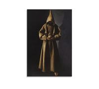 Francisco De Zurbaran - Póster decorativo de San Francisco contemplando una calavera, decoración del hogar, arte de pared, impresiones para colgar en el dormitorio, pintura decorativa para habitación