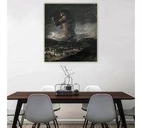 Francisco Goya "El Coloso" - Cuadro en lienzo, obra de arte mundialmente famosa, póster, imagen para pared, decoración del hogar (60 x 80 cm, sin marco)