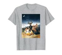 Francisco Goya - Sabbath de Brujas Camiseta, Hombre, Gris Jaspeado, 6XL