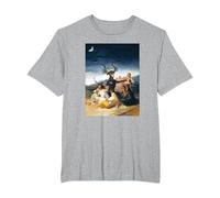 Francisco Goya - Sabbath de Brujas Camiseta, Hombre Tallas Grandes, Gris Jaspeado, 2X Alto