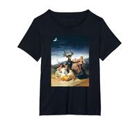 Francisco Goya - Sabbath de Brujas Camiseta, Mujer Tallas Grandes, Negro, 5XL Grande