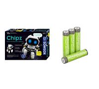 Franckh-Kosmos Chipz - Dein intelligenter Roboter: Experimentierkasten & Amazon Basics - Pilas AAA Recargables, precargadas, Paquete de 4 (el Aspecto Puede Variar)