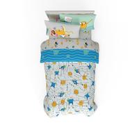 Franco Adventure Time Finn & Jake 5 Piece Super Soft Cozy Reversible Comforter and Sheet Set with Sham, Twin, (Officially Licensed Product)