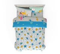 Franco Adventure Time Finn & Jake Set de Ropa de Cama 7 Piezas, edredón Reversible Muy Suave y Acogedor con sábanas y Funda de Almohada, tamaño Doble (Producto con Licencia Oficial)