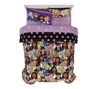 Franco Bratz Fashion Bedding - Juego de edredón y sábanas súper Suaves de 7 Piezas con Funda, tamaño matrimonial (Producto 100% Oficial)