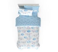 Franco Cinnamorol Set de Ropa de Cama 5 Piezas, edredón Reversible Muy Suave y Acogedor con sábanas y Funda de Almohada, tamaño Individual (Producto con 100% Licencia Oficial)