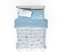Franco Cinnamorol Set de Ropa de Cama 7 Piezas, edredón Reversible Muy Suave y Acogedor con sábanas y Funda de Almohada, tamaño Queen (Producto 100% con Licencia Oficial)