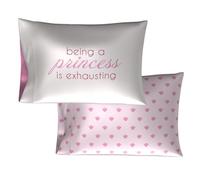 Franco Collectibles - Juego de 2 Fundas de Almohada de satén Sedoso estándar de Princesa Disney, la Bella Durmiente, de 50.8 x 76.2 cm, para Cabello y Piel (Producto con Licencia Oficial)