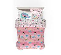 Franco Collectibles Powerpuff Girls Bedding - Juego de edredón y sábanas súper Suaves de 7 Piezas con Funda, tamaño matrimonial (Producto 100% Oficial)