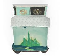 Franco Collectibles Wicked Elphaba and Glinda Bedding - Juego de sábanas y edredón Reversible súper Suave de 5 Piezas, tamaño matrimonial, (Producto Oficial)