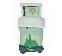 Franco Collectibles Wicked Elphaba and Glinda Bedding - Juego de sábanas y edredón Reversible súper Suave de 4 Piezas, tamaño Individual (Producto Oficial)