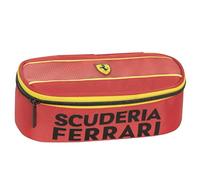 Franco Cosimo Panini Ferrari Kids - Estuche Escolar Oficial Ferrari, Estuche Ovalado para niños y jóvenes, Ideal para Guardar la papelería, con práctico Cierre de Cremallera, 22 x 7 x 9,5 cm, Rojo