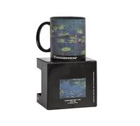 Franco Cosimo Panini Halta Definizione - Taza de cerámica estampada con una obra de arte de Monet, incluye una elegante caja de regalo, capacidad 325 ml, F.to 9,5 H x 8 cm diámetro cm, nenúfares
