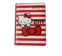 Franco Cosimo Panini Hello Kitty - Agenda diaria con fecha 2026/2027, tapa dura, tema Hello Kitty, rojo y blanco a rayas