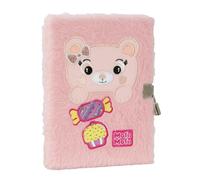 Franco Cosimo Panini Mofu Mofu - Diario secreto con candado para niñas y niñas, tapa acolchada y pegatinas de colores, ideal para escribir pensamientos, 13 x 19 cm