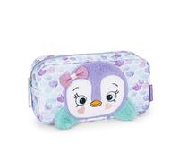 Mofu Mofu - Bolsa portatodo Oficial Mofu Mofu, Bolsa Porta Objetos para Bolsos y Mochilas, con práctico Cierre de Cremallera y Detalles Fluffy, Idea de Regalo para niña y niño, 22 x 12 x 7 cm,