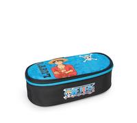 Franco Cosimo Panini One Piece - Estuche Escolar Oficial de One Piece, Estuche para niño y niña Ovalado, Ideal para Guardar la papelería, con práctico Cierre, Turquesa, Ovalado