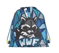 Franco Cosimo Panini WWF - Bolsa con cordón oficial WWF, compacta y versátil, ideal para gimnasio, escuela, viajes, merienda, idea de regalo para niños y adolescentes, 35 x 42 x 2 cm, azul, turquesa,