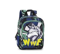 Franco Cosimo Panini WWF - Mini mochila oficial de la WWF, con compartimento principal y bolsillo frontal con cierre de cremallera, correas, ajustables y acolchadas, parte trasera y fondo acolchados,