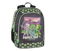 Franco Cosimo Panini Zaino Scuola, Mochila Escolar ORG.Minecraft Movie Unisex niños, Negro/Verde, M