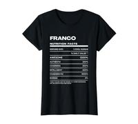 Franco Datos de Nutrición Nombre Gracioso Camiseta gráfica económica, Mujer, Negro, M