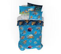 Franco Dog Man Supa Book - Juego de edredón y sábanas de Microfibra Reversible súper Suave y Acogedor con Funda, 5 Piezas tamaño Individual (Producto Oficial)