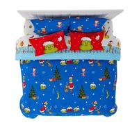 Franco Grinch by Dr. Seuss Holiday & Christmas Bedding Juego de edredón y sábanas súper Suaves con Funda, 7 Piezas tamaño King (Producto Oficial del Dr. Seuss)