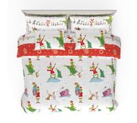 Franco Grinch by Dr. Seuss Holiday & Christmas Bedding Super Soft Comforter and Sheet Set with Sham, 7 Piece King Size (Official Dr. Seuss Product)