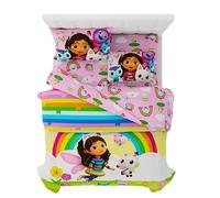 Franco Juego de Ropa de Cama para niños, Microfibra, casa de muñecas de Gabby's Dollhouse Festival Vibes, 5 Piezas, tamaño matrimonial