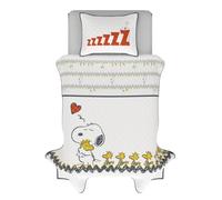 Franco Peanuts 75th Anniversary Snoopy & Woodstock Bedding - Juego de edredón y Funda de Almohada de 2 Piezas súper Suave y Acogedor (Producto Oficial)