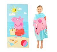 Franco Peppa Pig - Toalla de baño/Piscina/Playa 100% reciclada para niños, súper Suave y Ligera, Hecha de Botellas de plástico recicladas, 58 x 28 Pulgadas, (Producto 100% Oficial de Peppa Pig),
