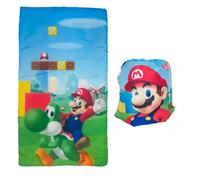 Franco Super Mario Kids - Juego de Bolsa de Dormir Suave y Ligera para niños, 46 Pulgadas de Largo x 26 Pulgadas de Ancho, (Producto Oficial de Nintendo)