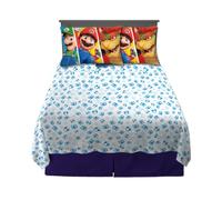 Franco The Super Mario Bros. Movie - Juego de sábanas de Microfibra súper Suave para niños, tamaño matrimonial (Producto con Licencia Oficial)