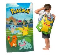 Franco Unisex Adolescente Saco de Dormir para niños, Suave, Ligero, Juego de 2 Piezas, Bolsa de Hombro, Pokémon Pikachu, 46 Pulgadas (L) x 26 Pulgadas (W)