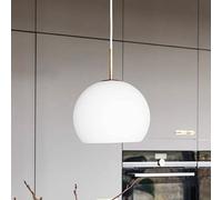 FRANDSEN Lámpara colgante bola, blanco opal, Ø 25 cm, cristal