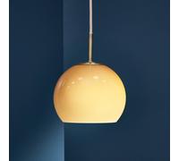 FRANDSEN Lámpara colgante de bola, ámbar, Ø 18 cm, cristal