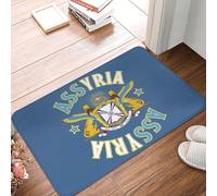 Franela Alfombras Bandera Asiria Emblema Asirio Resistente A La Suciedad Alfombra Exterior para Puerta Decorativa Bienvenida Alfombra para Jardín Fiesta Salón 60X40Cm